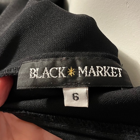 Black Market black halter asymmetric fringe hem lined party evening dress size 6 - Picture 9 of 11